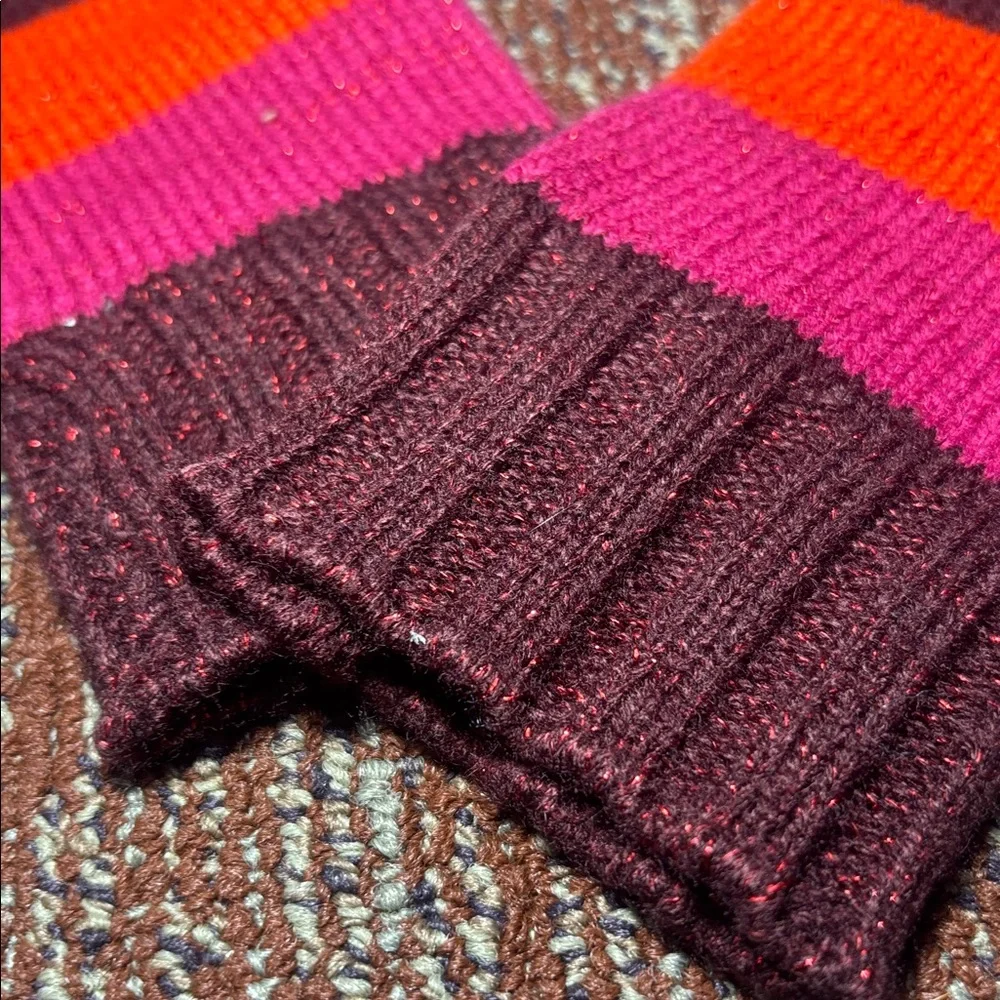 Circus by Sam Edelman Vibrant Knit Gloves sparkle bold orange maroon winter cold